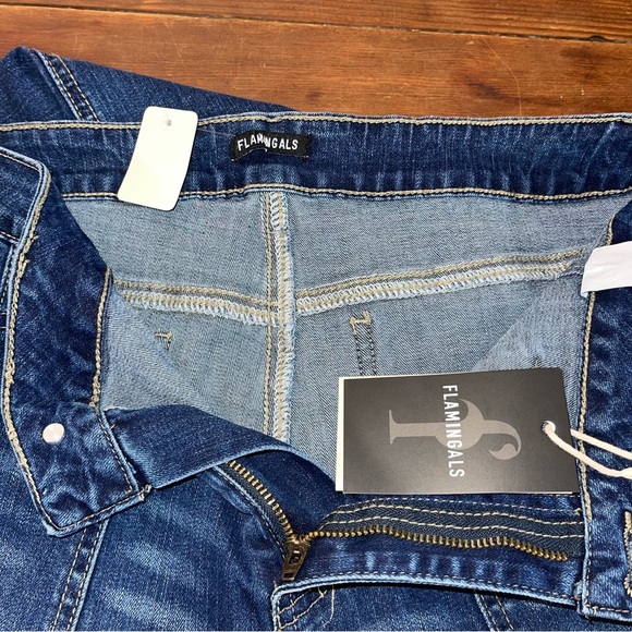 Flamingals flare Stylish Blue Denim Jeans large - Picture 6 of 6